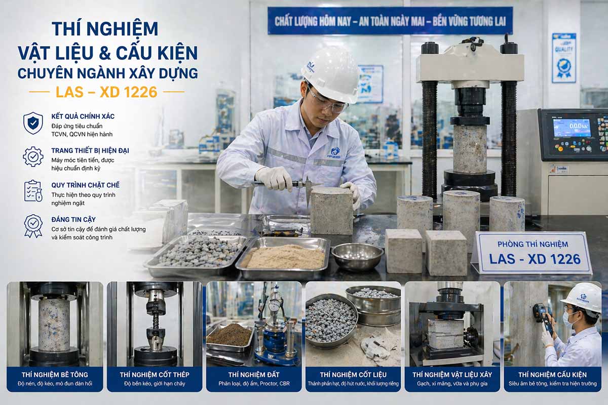 5. Thí nghiệm vật liệu và cấu kiện chuyên ngành xây dựng – LAS – XD 1226 